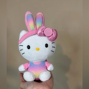 Ty Sanrio Hello Kitty Plush with Rainbow & bunny ears